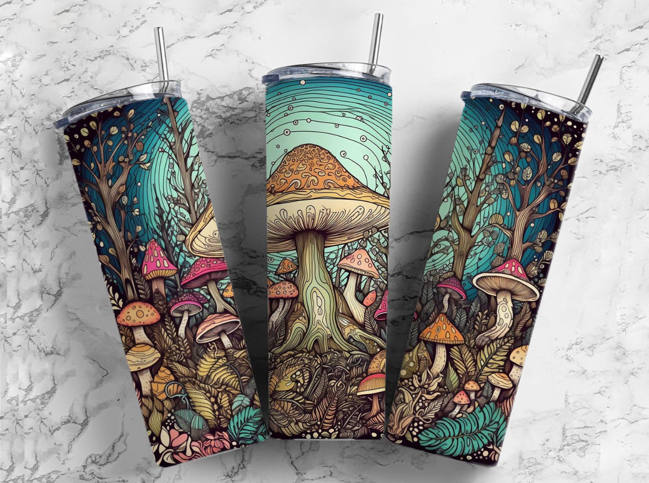 Boho mushroom tumbler