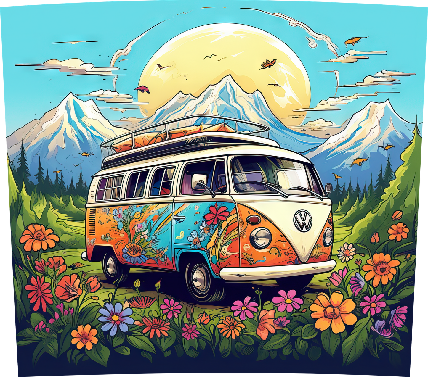 VW hippie bus tumbler 20oz tumbler