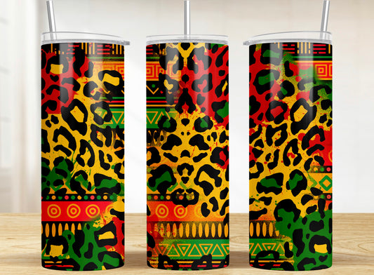 African ethnic cheetah print tubmler
