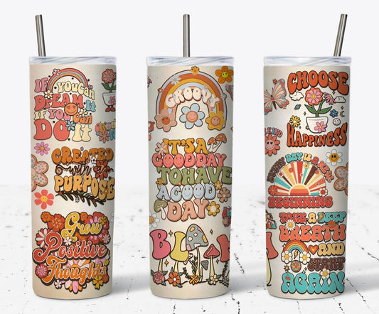 Hippie retro vintage tumbler