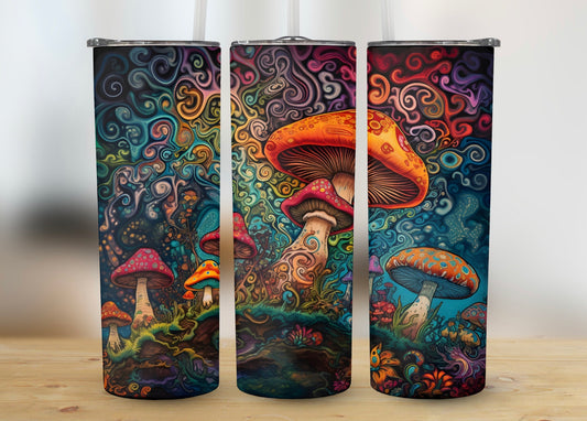 mushroom tumbler boho hippie style