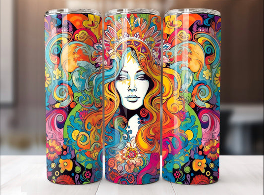 Hippie girl retro  tumbler