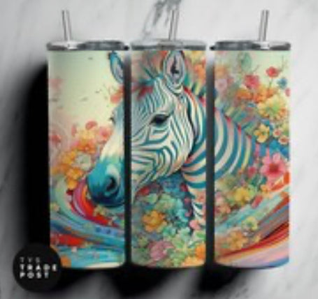 Zebra tumbler, 20oz insulated tumbler